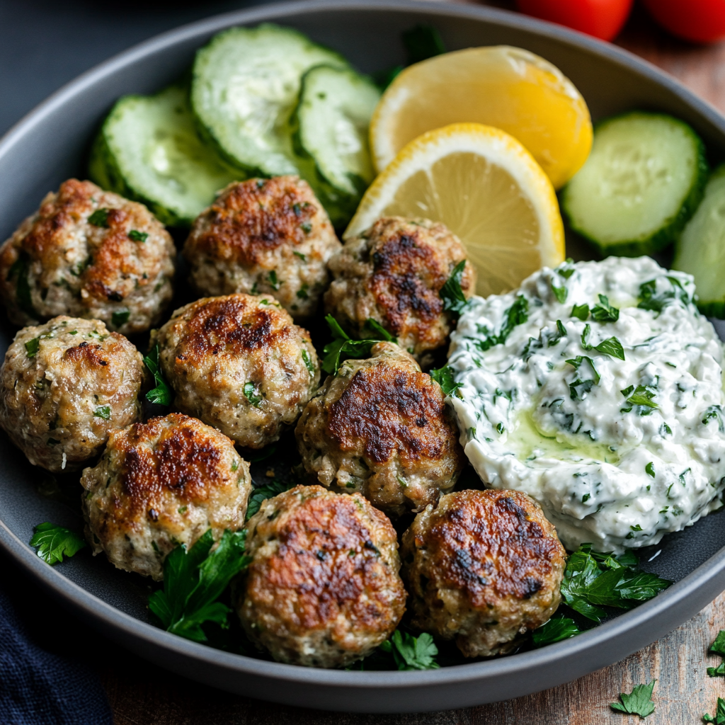 Greek Turkey Meatballs with Tzatziki: The Ultimate Mediterranean Fusion Dish 10 greek turkey meatballs with tzatziki the ultimate mediterranean fusion dish2