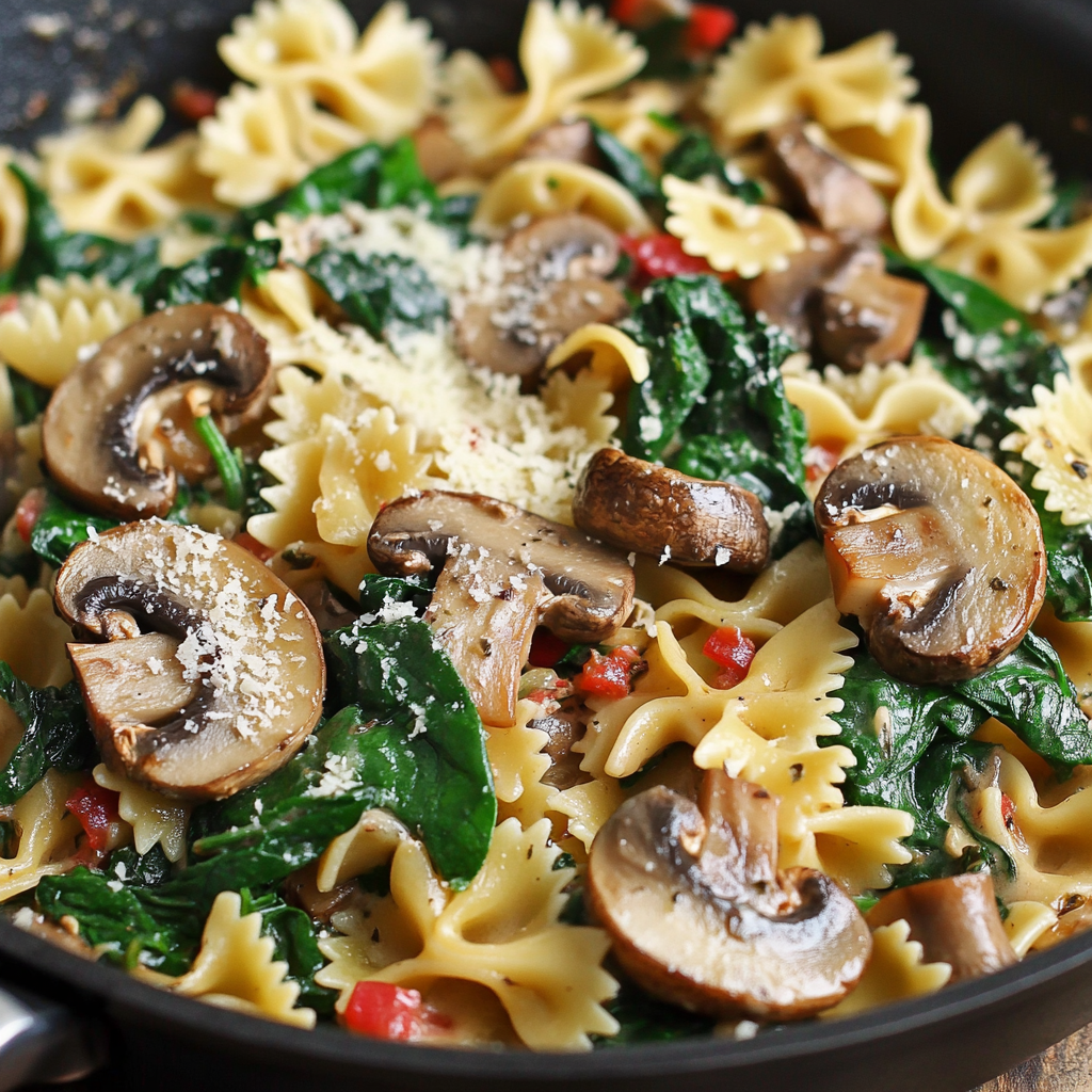 Parmesan Spinach Mushroom Pasta Skillet – A Creamy, Healthy One-Pan Wonder 10 lilya blogging Parmesan Spinach Mushroom Pasta Skillet cref e24889b2 1669 4701 902a a00429790a9f 1