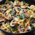 Parmesan Spinach Mushroom Pasta Skillet