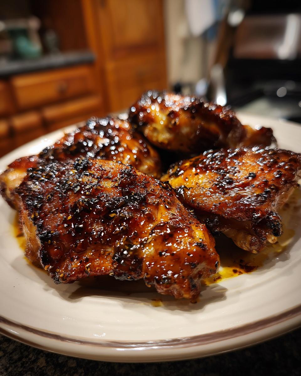 A plate of glistening Balsamic Baked Chicken Breast, showcasing the rich glaze and crispy texture.