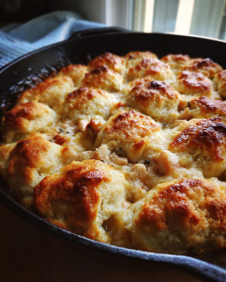 Close up of baked Cheddar and Herb Soda Bread in a cast iron skillet, golden brown and ready to serve.