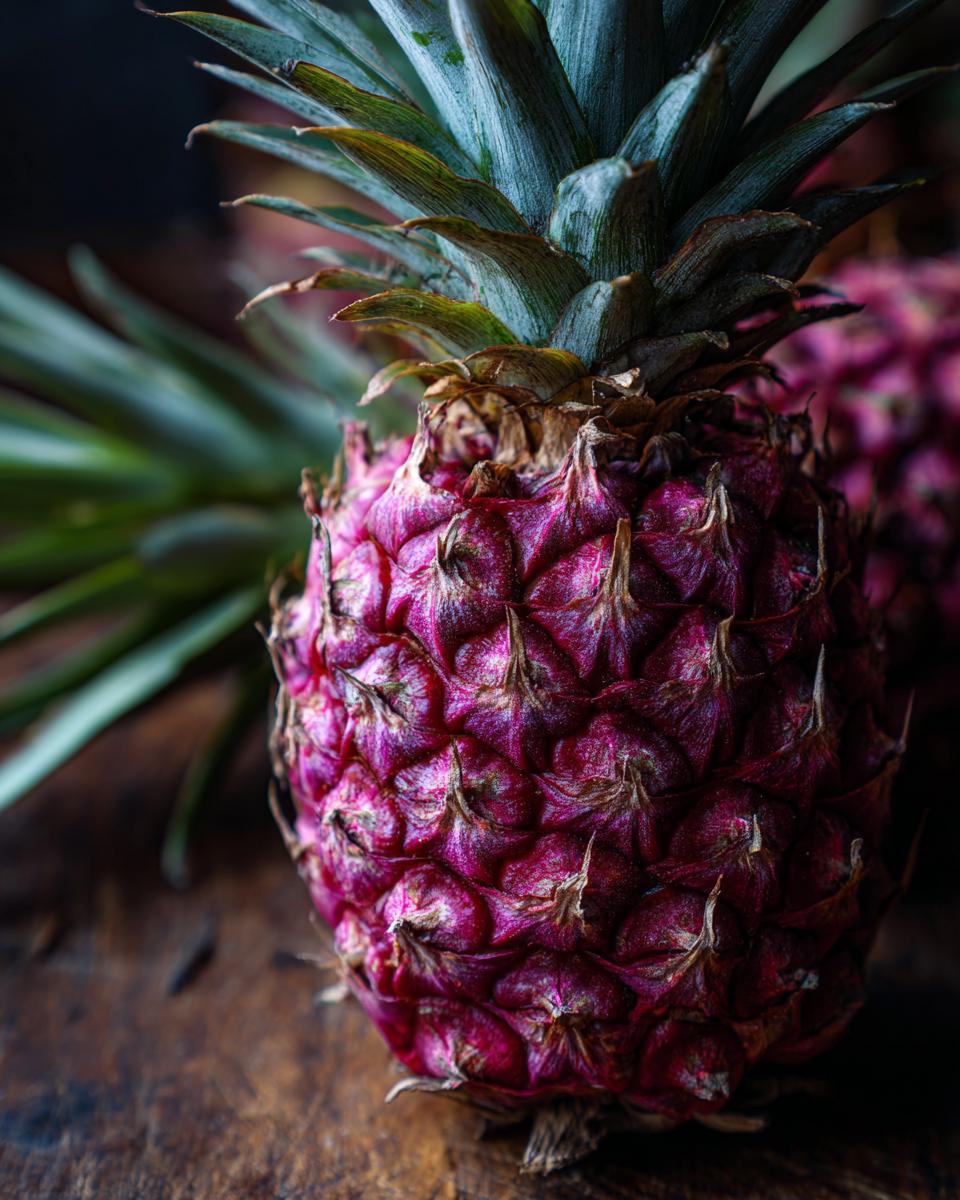 Close-up of a fresh pineapple, an ingredient for Pineapple Cucumber Salad recipe.