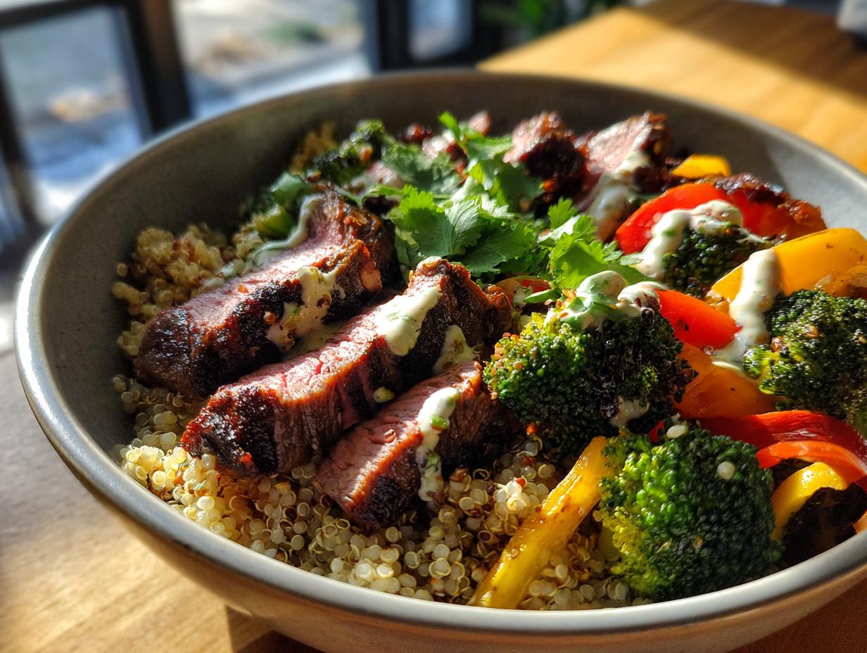 Flavorful Healthy Steak Bowl in 10 Minutes