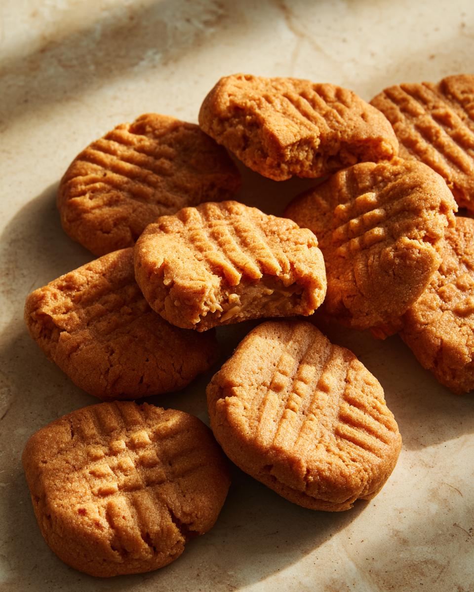 A pile of freshly baked Homemade Copycat Nutter Butters cookies, one with a bite taken out, showing the inside.