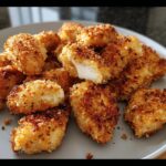 A plate piled high with golden brown Ranch-Crusted Chicken Bites, ready to be enjoyed.