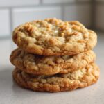 A stack of three butterscotch cookies, a delicious option for Thanksgiving Desserts.