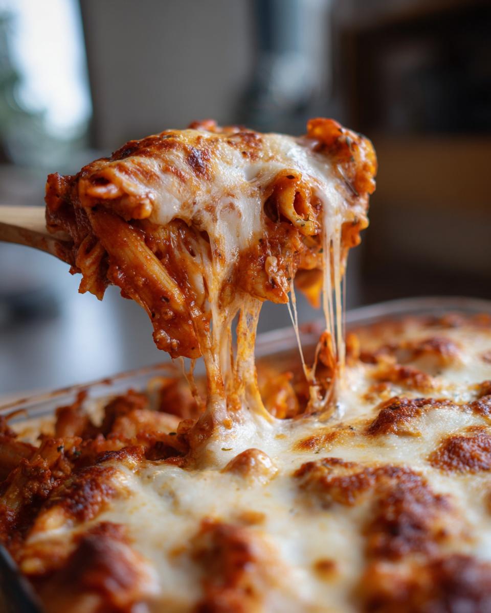 Close-up of a spoonful of cheesy baked pasta, showcasing the delicious Pasta Recipes Recipe Everyone Asks For.
