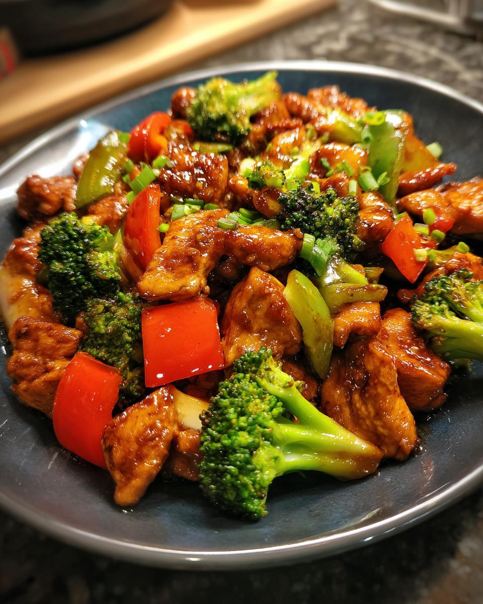 Chicken stir fry with broccoli and peppers, perfect for Easy Dinner Recipes for Busy Weeknights.
