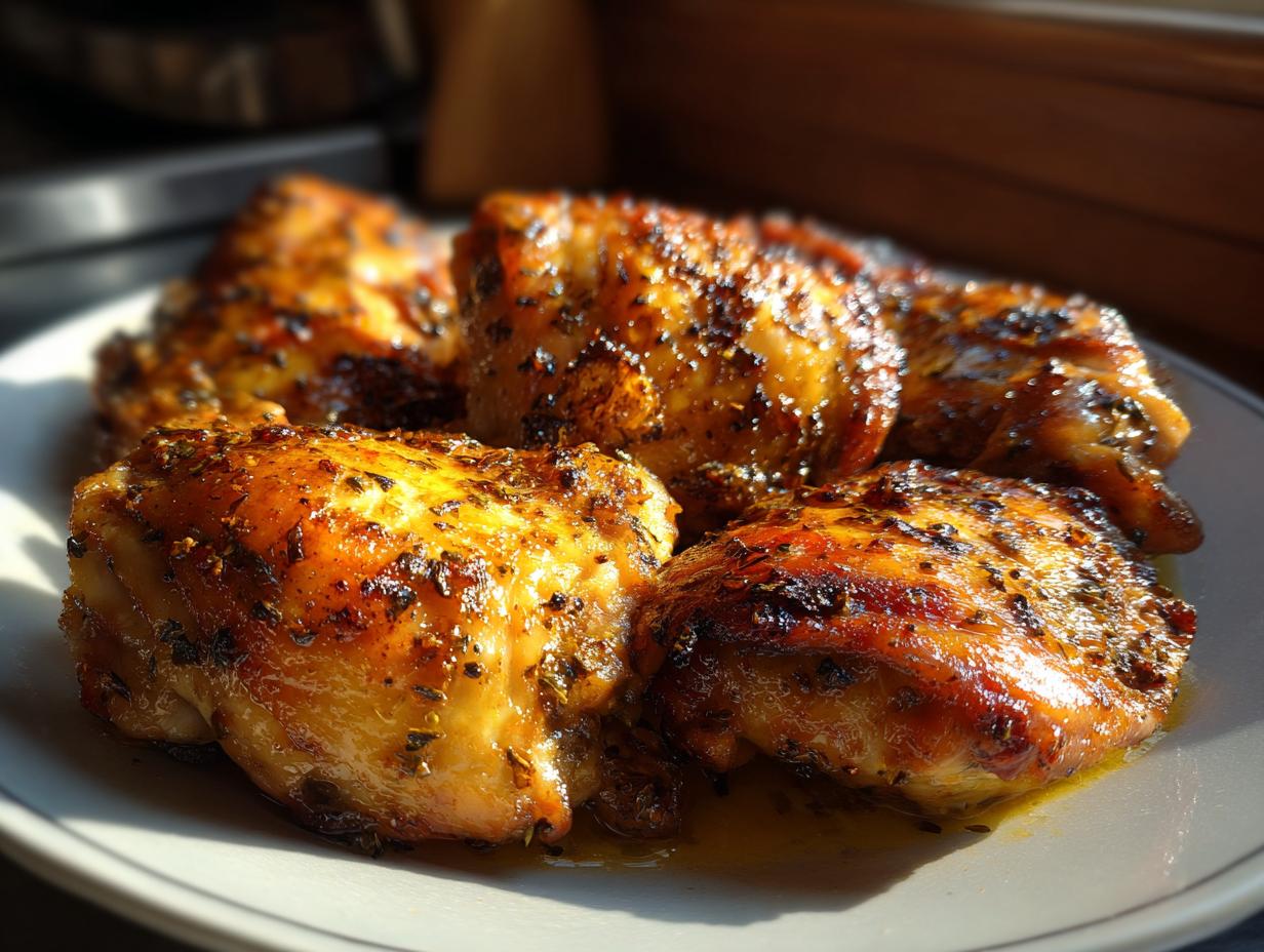 Close-up of glazed chicken thighs, showcasing a Chicken Thigh Recipes Recipe Everyone Asks For.