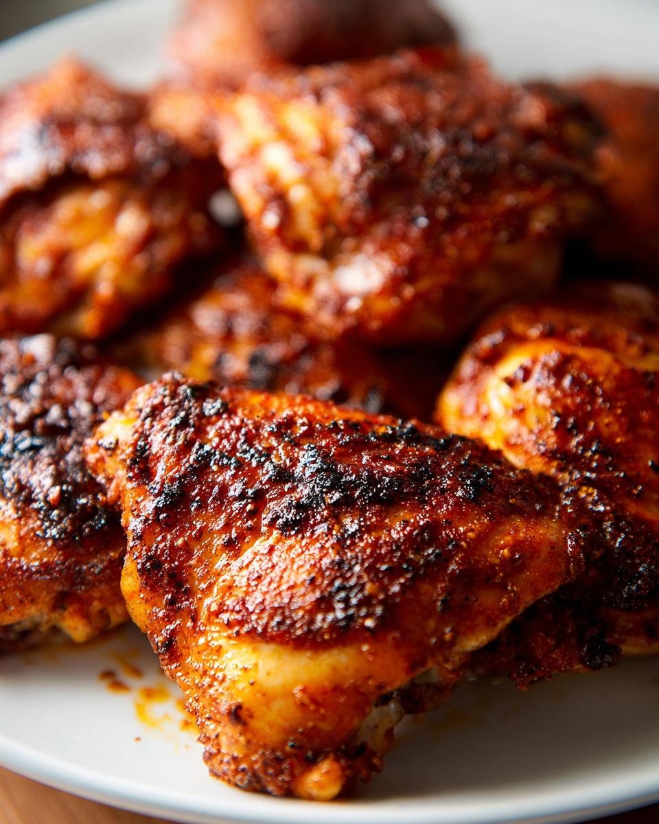 Close-up of seasoned and cooked chicken thighs, perfect for Chicken Thigh Recipes for Busy Weeknights.