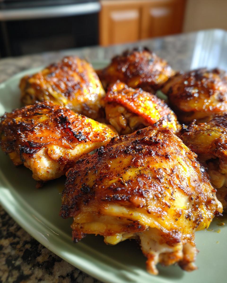 A plate of flavorful chicken thighs, perfect for Chicken Thigh Recipes for Busy Weeknights.