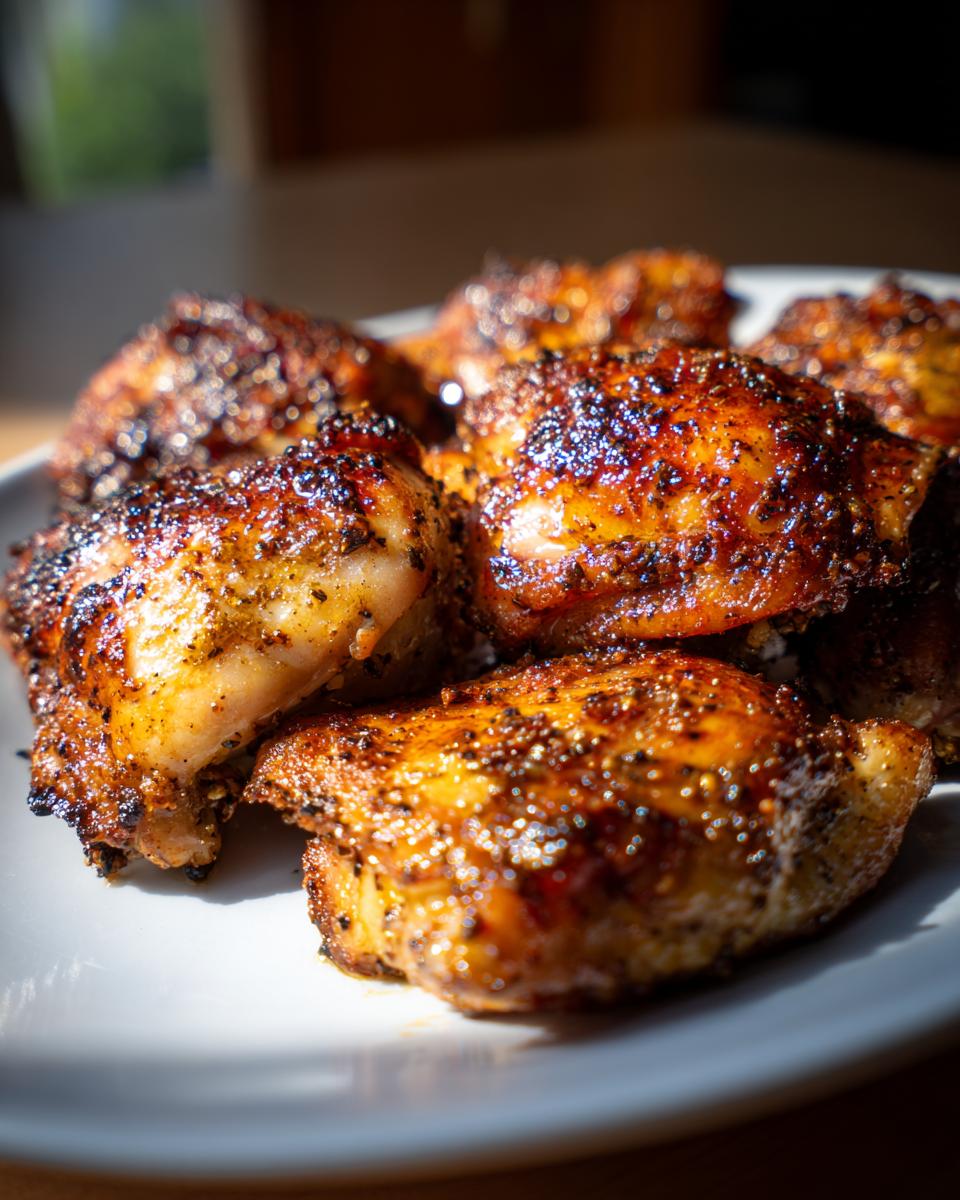 Close-up of juicy, seasoned chicken thighs, showcasing a Chicken Thigh Recipes Recipe Everyone Asks For.
