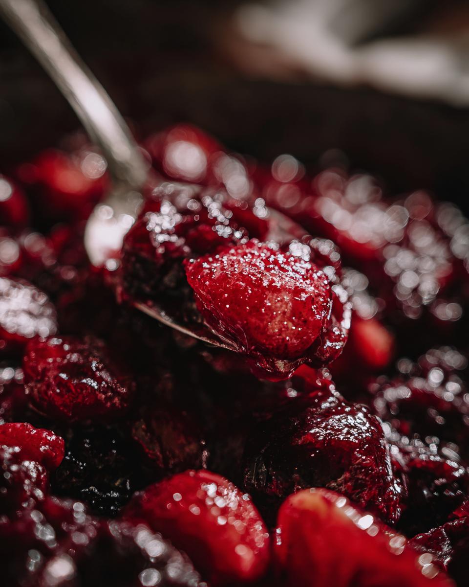 Close-up of cranberry salad with a spoon, part of 5-Ingredient Thanksgiving Salad Recipes (No Fail).
