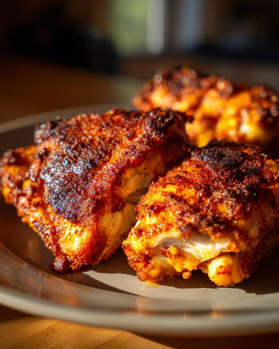 Close-up of crispy baked chicken thighs, showcasing What Makes Perfect Chicken Thigh Recipes? Try This.