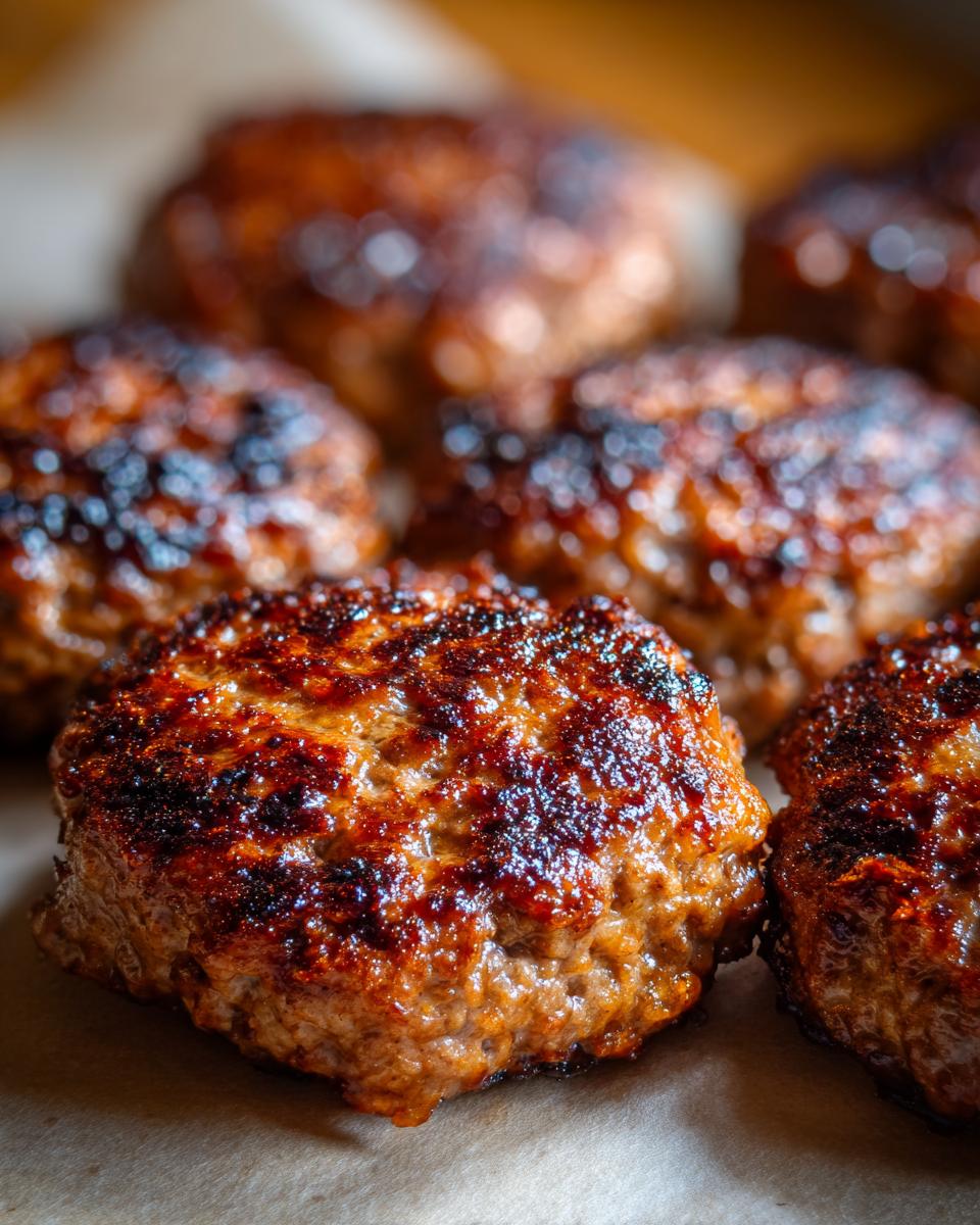 Close-up of ground beef patties, showcasing a crispy exterior and juicy texture, perfect for Best Ground Beef Recipes 2025.