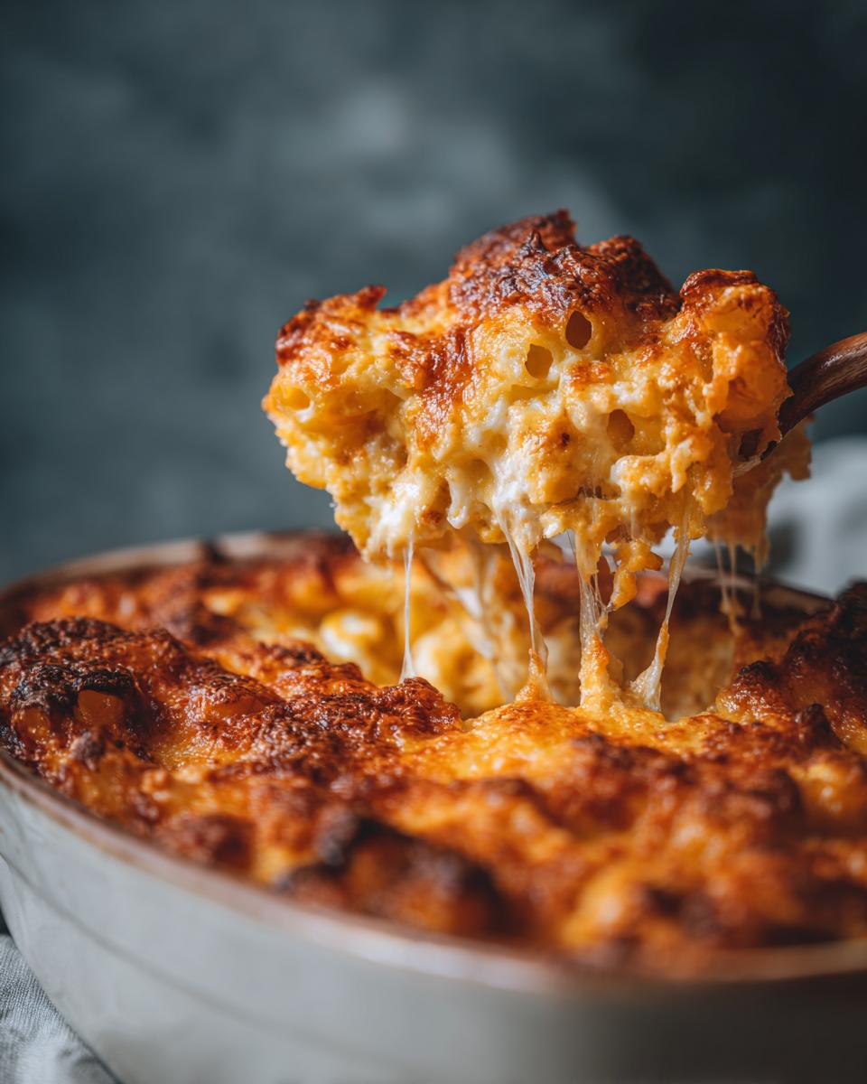 Close-up of a cheesy pasta bake, part of the Best Pasta Recipes 2025: Crispy Outside, Juicy Inside collection.