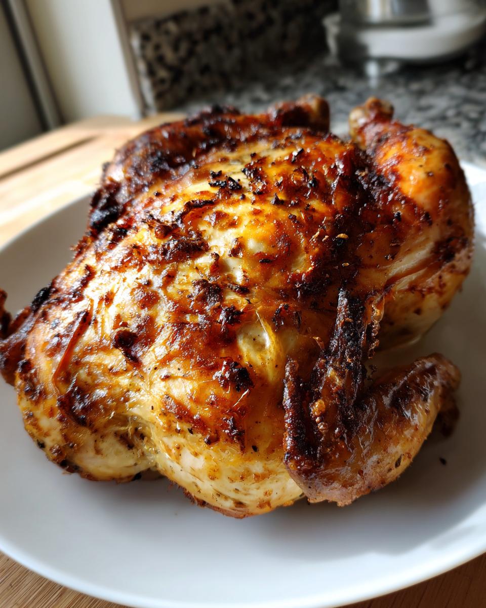 Whole roast chicken with crispy skin, showcasing one of the Best Easy Dinner Recipes 2025.