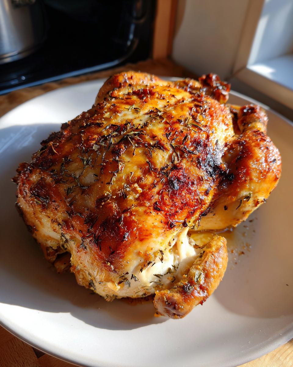 Whole roast chicken with crispy skin and herb seasoning, one of the Best Easy Dinner Recipes 2025.