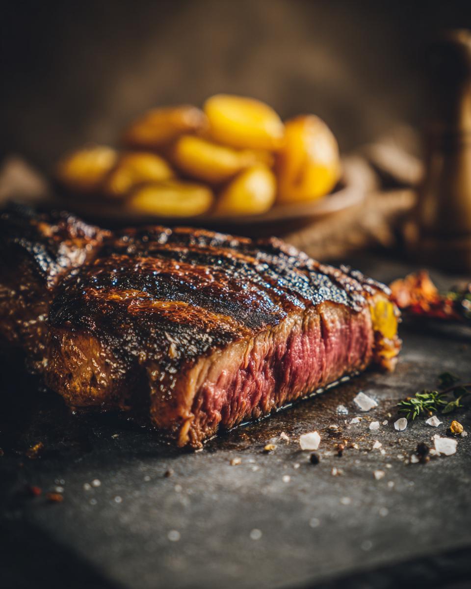 Juicy steak with grill marks, potatoes, and herbs. Part of our Ultimate Dinner Recipes Guide.