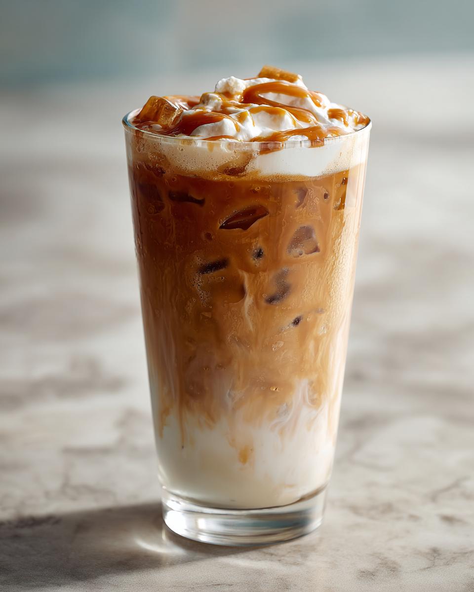 Iced Caramel Macchiato. Learn how to make Starbucks drinks at home with this easy recipe.