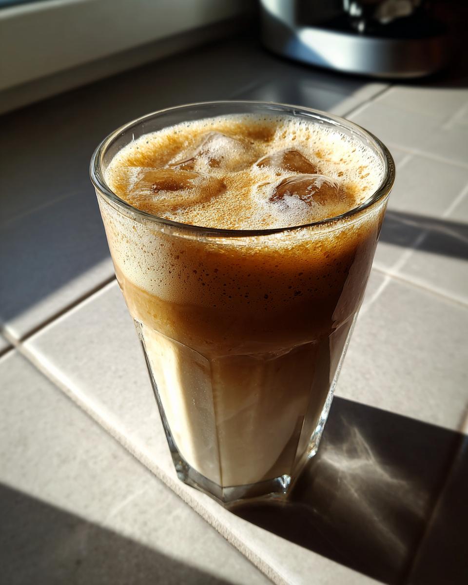 Iced coffee drink in a glass, part of a collection of 5-Ingredient Starbucks Drinks.