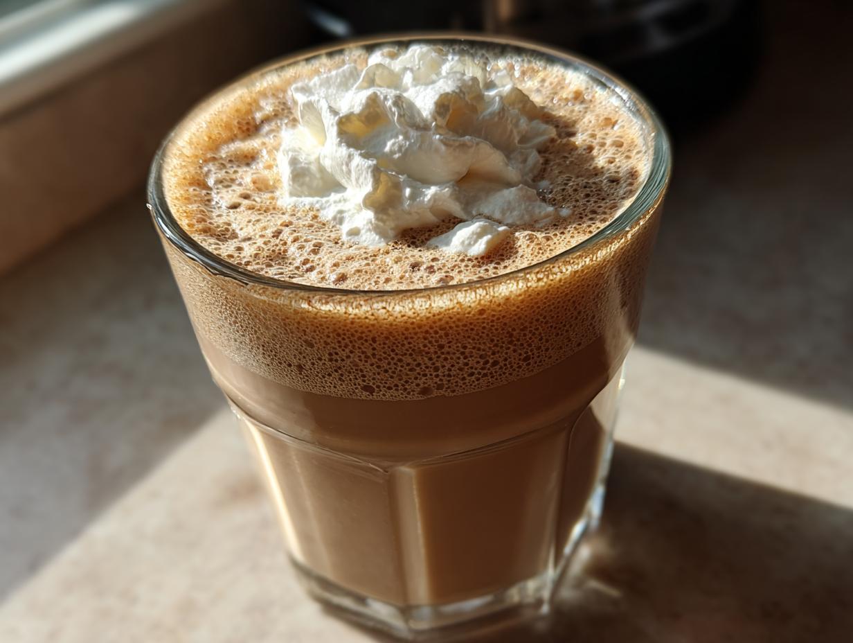 Iced coffee drink with whipped cream, a delicious Starbucks Drinks Recipe Everyone Asks For.