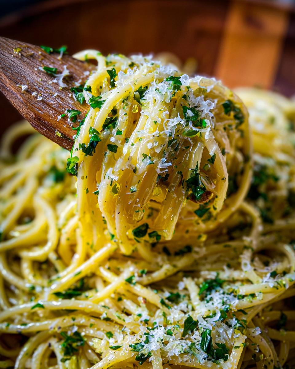 Close-up of spaghetti with herbs and parmesan cheese, demonstrating perfect pasta recipes.