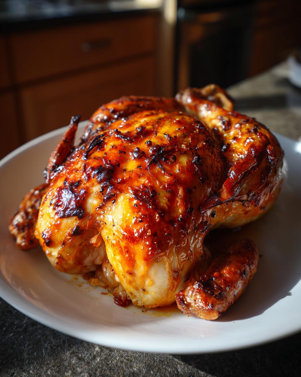 Whole roasted chicken with golden brown skin, showcasing what makes perfect chicken.
