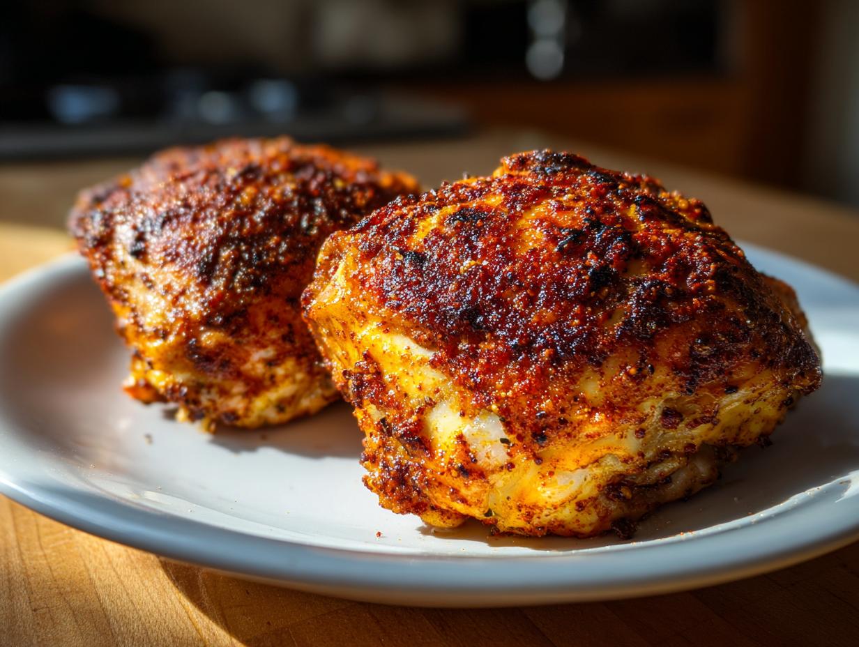 Two Restaurant-Style Chicken Thigh Recipes at Home, plated and ready to serve with crispy skin.