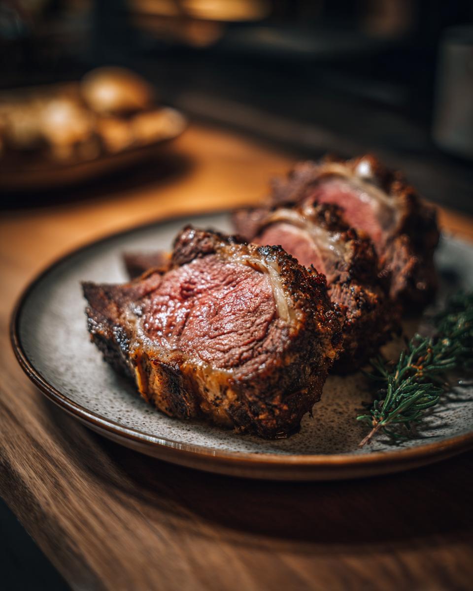 Close-up of sliced roast beef, showcasing a delicious dinner recipes idea with a perfectly cooked center.