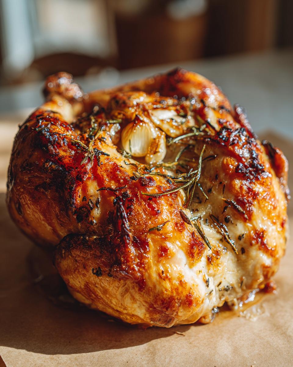 Golden roasted chicken seasoned with herbs and garlic, part of the Ultimate Chicken Guide.