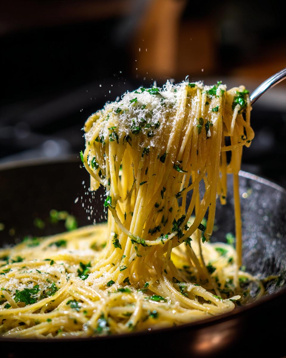 Close-up of spaghetti with parmesan and parsley, illustrating What Makes Perfect Pasta Recipes? Try This.