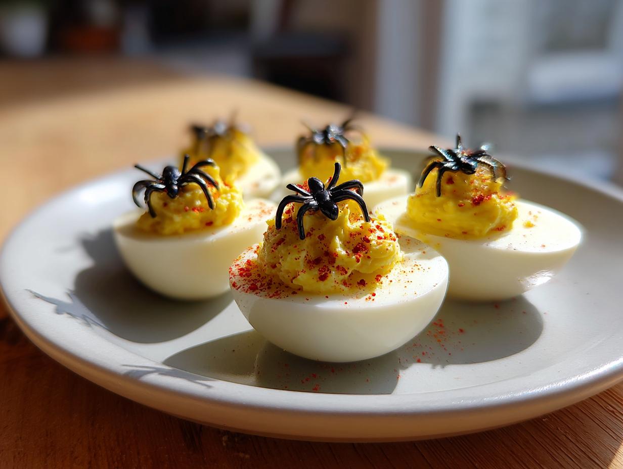 Divine Spider Deviled Eggs: 12 Spooky Bites