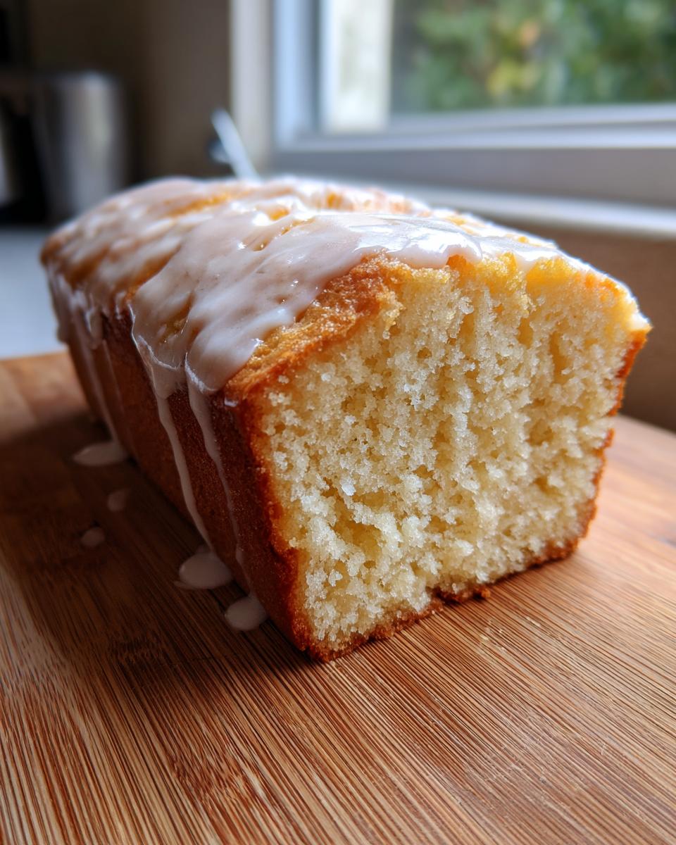 A slice of Easy Snacking Sheet Cake with a light glaze drizzled on top, ready to be enjoyed.