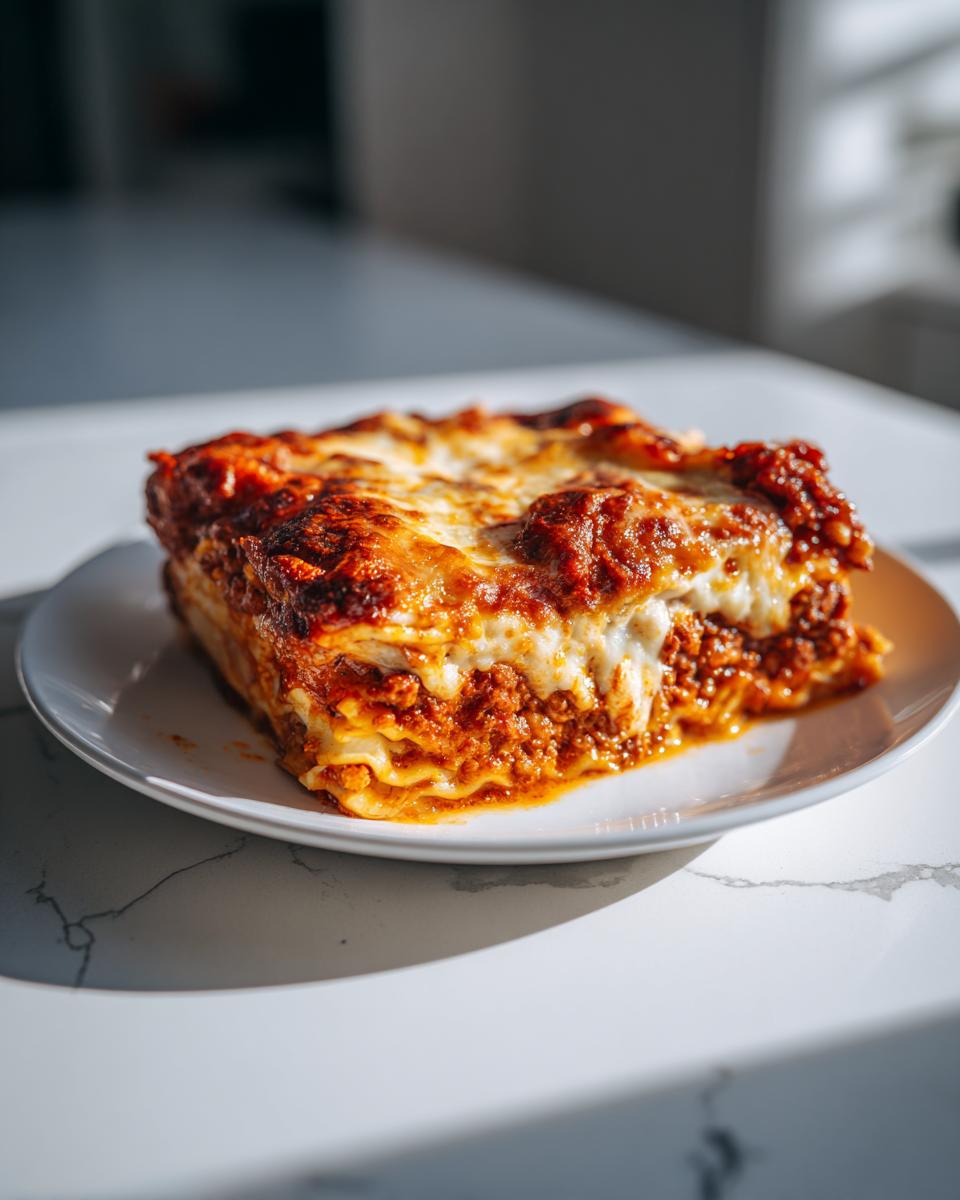 A rich, cheesy slice of Million Dollar Baked Ziti recipe with layers of pasta, meat sauce, and melted cheese topping.
