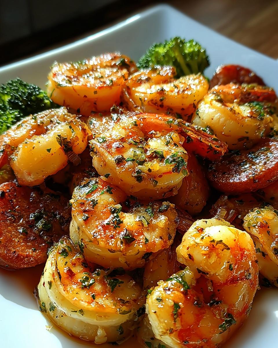 Close-up of seasoned, cooked shrimp with broccoli, perfect for Shrimp Recipes Meal Prep That Actually Tastes Great.