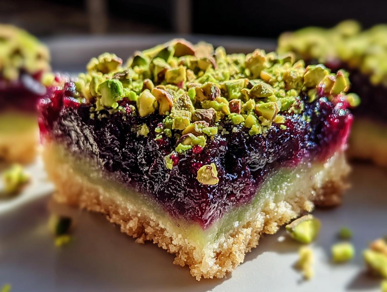 16 Amazing Blackberry Pistachio Dream Bars