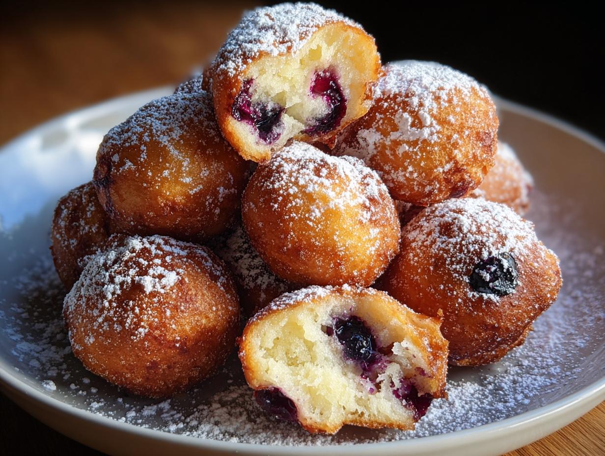 5 Minute Blueberry Cottage Cheese Donut Holes