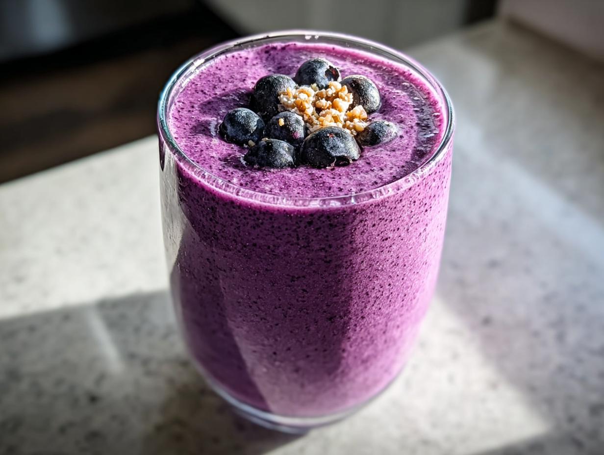 Amazing 10-Min Blueberry Smoothie with Yogurt and Honey