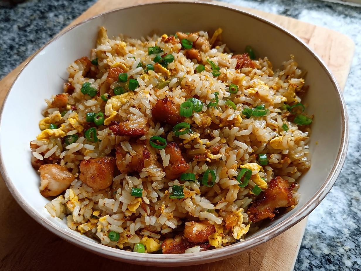 Amazing 10-Minute Chicken Fried Rice with Extra Crispy Bits
