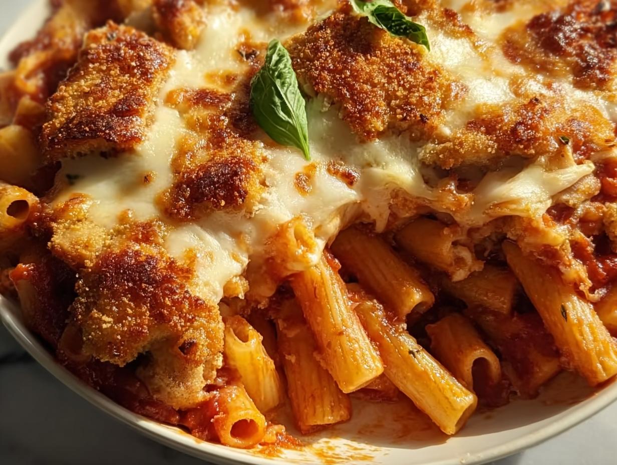 5-star Chicken Parmesan Pasta Bake with Mozzarella joy