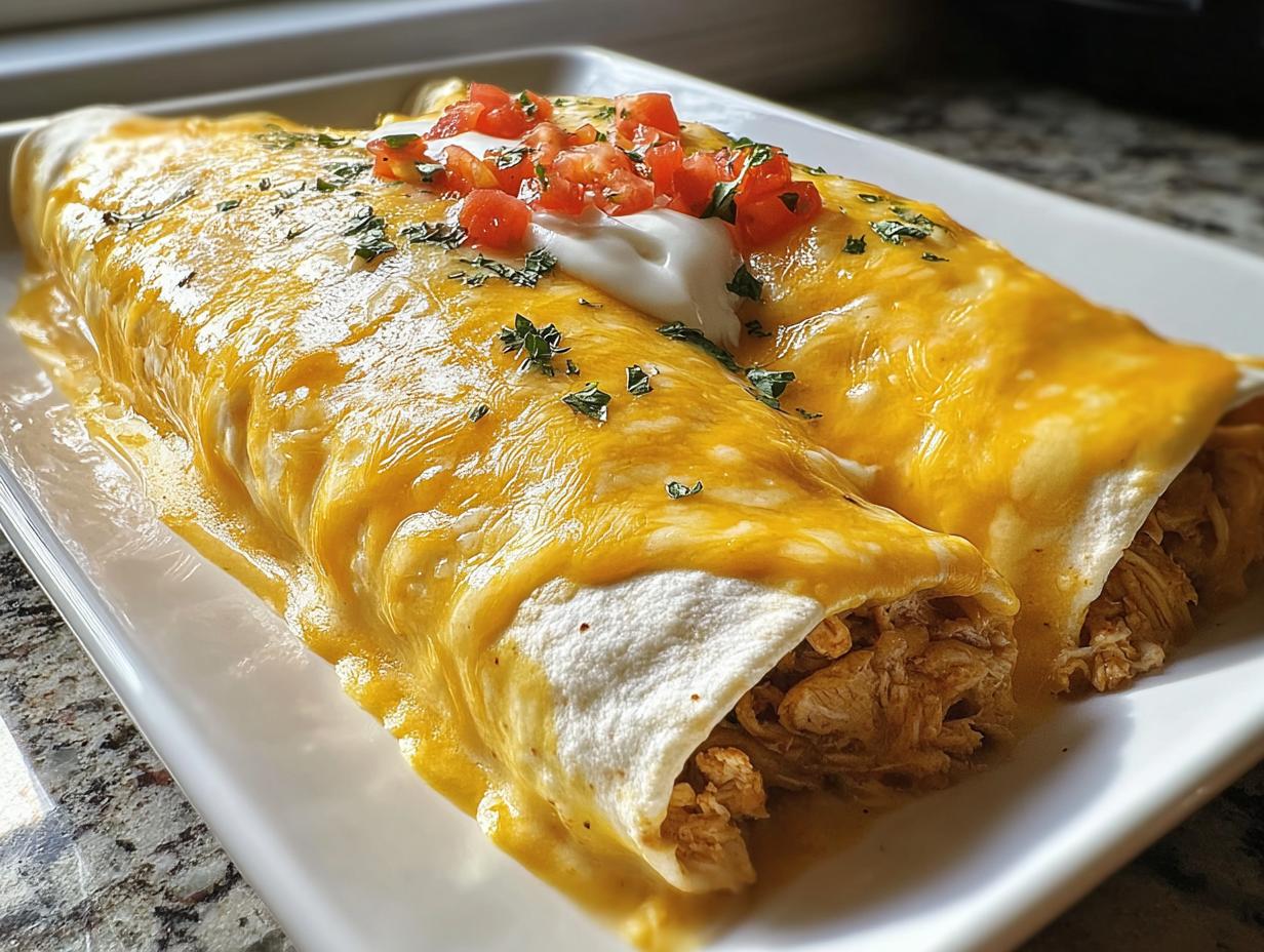Amazing 8-Minute Creamy Queso Chicken Enchiladas