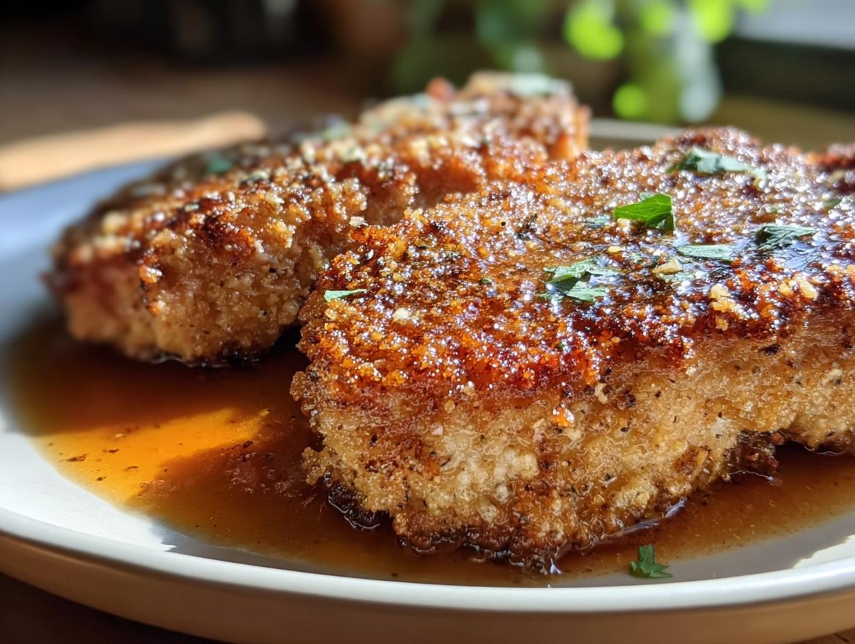 5 Minute Parmesan Crusted Pork Chops with Crunch