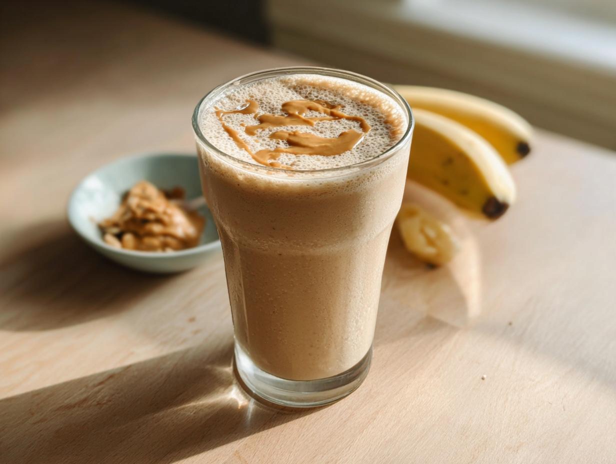 5 Minute Peanut Butter Banana Smoothie for Breakfast Joy