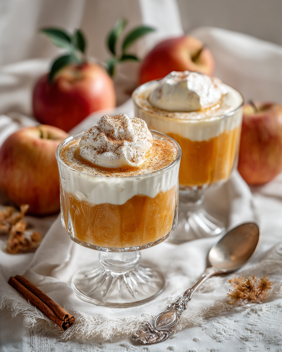 Herbstdessert aus Apfel-Kürbis-Mus und Vanillequark