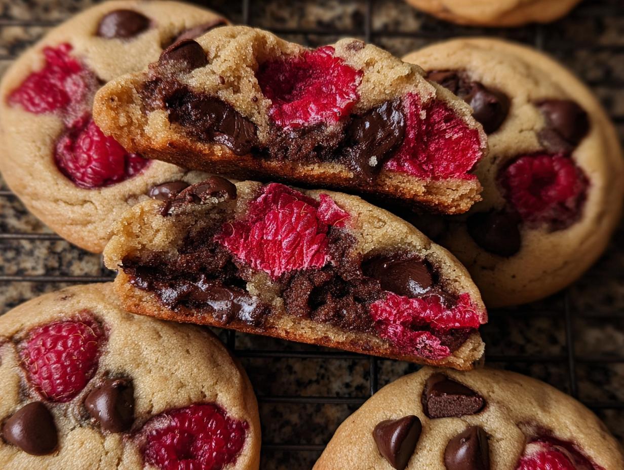 Amazing Raspberry Dark Chocolate Cookies